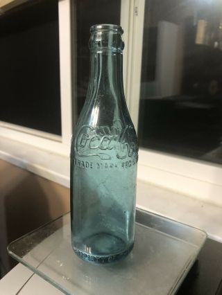 Antique Vintage 1908 Canadian Straight Sided Coca Cola Bottle Corn Flower Blue
