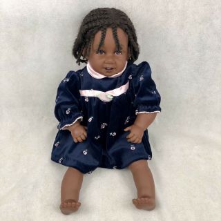 Vintage 1994 Pat Secrist Giggles African American 22 " Doll Black Braids Rare