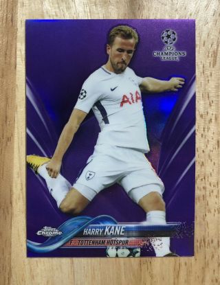 2017 - 18 Topps Chrome UEFA Champions League Soccer Harry Kane Purple Ref 162/250 3