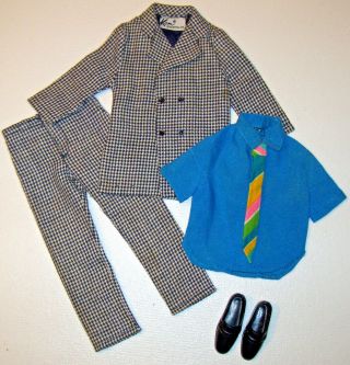 Vintage Ken Big Business 1434 Near Complete Mod Suit 1970 & Variation Tie