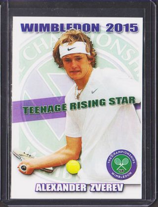 2015 Alexander Sasha Zverev 1st Ever Rookie Wimbledon Tennis Card 1/100 Rc 58