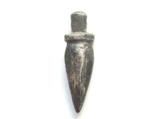 Ancient Roman Legionary Silver Gladius / Sword Amulet / Pendant Top Patina