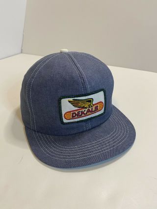 Vintage Dekalb K Products Denim Trucker Hat Snapback Cap Usa Made K - Brand
