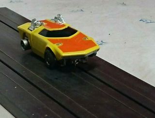 Aurora Afx 1754 Too Much Slot Car With Magna Traction Chassis Yellow Orange