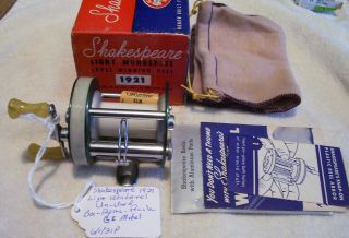 Vintage Shakespeare Light Wondereel 1921 Reel 6/1/21p Box Papers Pouch