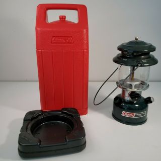 Vintage Coleman 10/1991 288 A 700 Adjustable Two Mantle Lantern With Red Case D