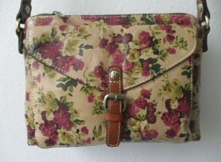 Patricia Nash Avellino Antique Rose Crossbody Bag Purse Leather