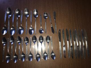 35 Pc Interpur Jardinera Korea Stainless Flatware Silverware Spoons Butter Knife