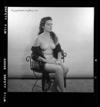 Bunny Yeager Camera Negative Pretty Seated Nude Figure Model 1960 Val Ritchie NR 2