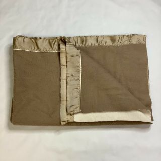 Vintage Acrylic Blanket Satin Trim Brown 65 X 90 Soft Heavy Camping Chocolate