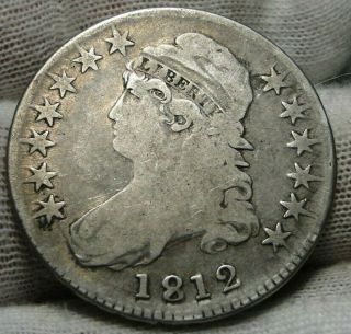 1812 Capped Bust Half Dollar 50 Cents - O - 105a R2 Coin,  (8991)