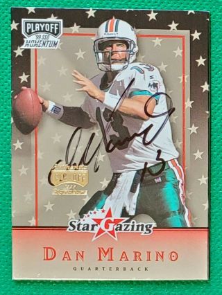 Dan Marino 1999 Playoff Momentum Ssd Star Gazing Sg2 Auto On Card Autograph