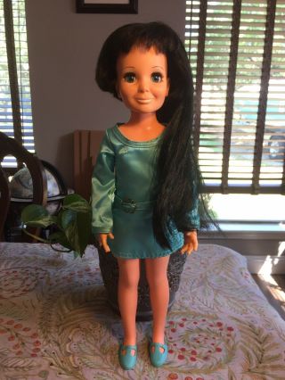 Vintage 1970 Ideal Tressy Doll In Dress,  Great Shape Plus Extra Dress