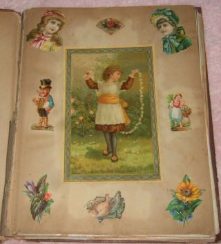 Antique Victorian Scrapbook Album Die Cuts Advertising Ephemera Fabulous