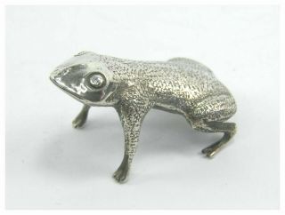 Antique Early 20th Century White Metal Figure Of A Frog Or Toad