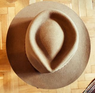 Vintage Akubra Stockman Hat,  Size 57,  Beige,  Made In Australia.