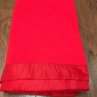 Wamsutta Vintage Satin Trim Thermal Acrylic Blanket Red Made In Usa 65”x86” Twin