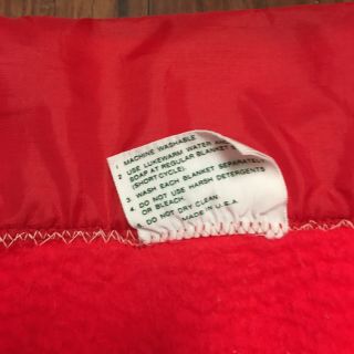 Wamsutta Vintage Satin trim thermal acrylic blanket Red Made in USA 65”X86” Twin 2