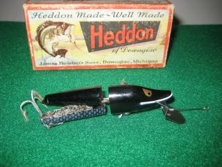 Vintage Heddon Scissor Tail Lure Spook Antique Shiner Scale With A Heddon Box