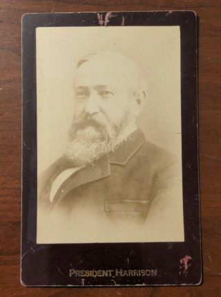 1892 President Benjamin Harrison Cabinet Card Election Advertising Vaseline
