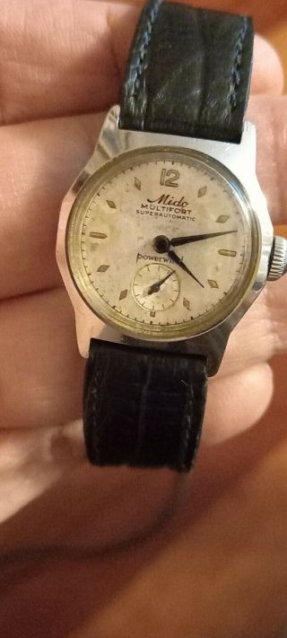 RARE VINTAGE MILITARY MEN ' S 1950 ' s MIDO MULTIFORT POWERWIND AUTOMATIC WATCH 2