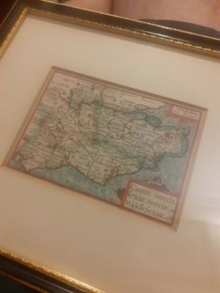 Antique Map John Speed 1627 Cantii,  Surriae,  Middlefexiae