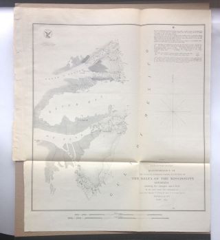 1851 Map.  Of Us Coast Survey Delta Of The Mississippi Louisiana