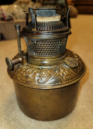 Antique B&h Bradley Hubbard Brass Oil Lamp Base Part Vintage