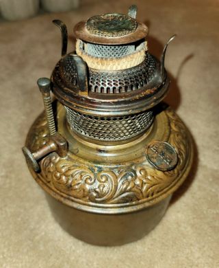 Antique B&H Bradley Hubbard Brass Oil Lamp Base Part Vintage 2