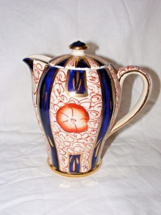 Antique Sudlows Pottery Imari Gaudy Welsh Coffee Pot Burslem