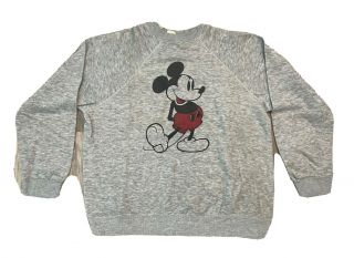 Vintage Disney Casuals Mickey Mouse 80’s Heather Gray Crewneck Sweatshirt Sz Xl
