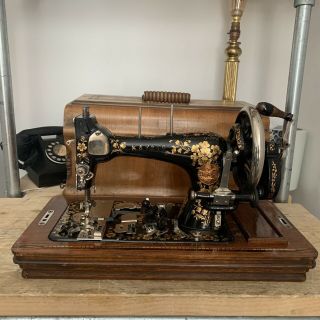 Antique 1900s Junker & Ruh Shuttle Bobbin Hand Crank Sewing Machine - Baden - Kays