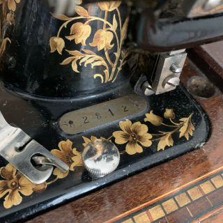 Antique 1900s Junker & Ruh Shuttle Bobbin Hand Crank Sewing Machine - Baden - Kays 3