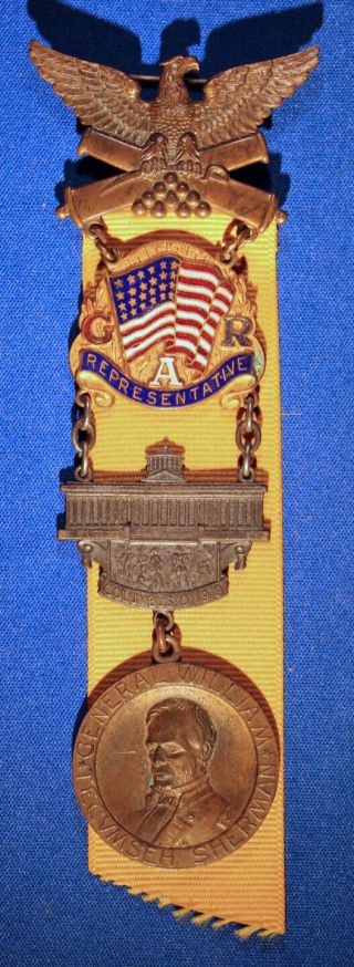 Antique 1919 Gar 53rd National Encampment Badge From Columbus Ohio