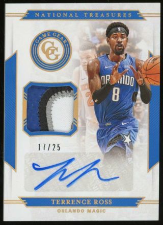 2019 - 20 Panini National Treasures Gold Terrence Ross Magic Patch Auto 17/25