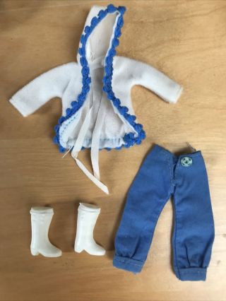 Vintage Palitoy Pippa Doll Kings Road Blue And White Outfit