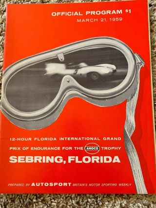 Sebring 12 Hour Race Program 3/1959 - Near To