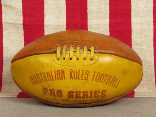 Vintage Australian Rules Football Leather Match Ball W/laces Rugby Pro Series