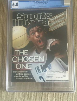 Lebron James February 18,  2002 First Rc Sports Illustrated Cgc 6.  0