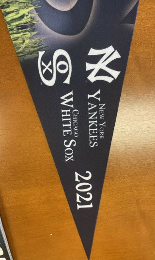 Field Of Dreams Mlb Official Pennant From White Sox Vs.  Yankees Game On 8/12/21