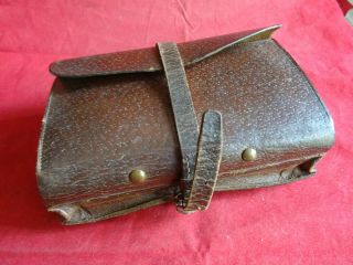 An Old Vintage Leather Fishing Wallet With Early Floats