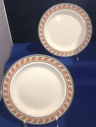 Pair Antique Early 19th Century English Wedgwood Creamware Pearlware Plates 8”d.