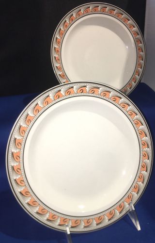 Pair Antique Early 19th century English Wedgwood Creamware Pearlware Plates 8”D. 3