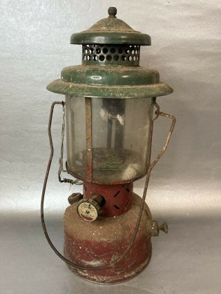 Vintage 1947 B Coleman 220d Dual Mantel Lantern Glass Globe Barn Fresh