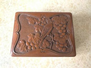 Antique Arts And Crafts Carved Box