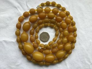 Antique Art Deco Butterscotch Amber Bakelite Bead Necklace