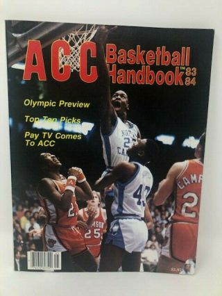 1983 1984 Michael Jordan Unc Carolina Acc Basketball Handbook Program