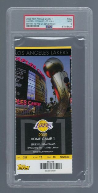 Psa 9 - Kobe Bryant Nba Finals 2009 Magic @ Lakers Full Ticket Game 1