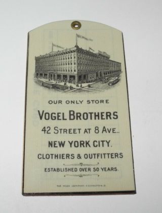 1909 Baseball Schedule Scorecard Pin Ny Yankees Giants Vogel Brother Advertising