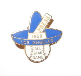 1959 Baseball All Star Game Press Pin Los Angeles Dodgers Memorial Coliseum